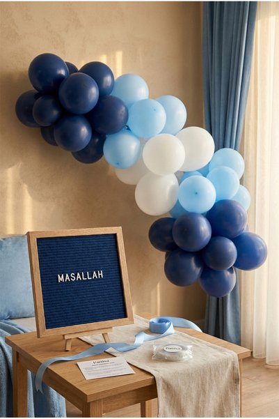 Partixa Mashallah Written Circumcision Room Decoration Classic Set Dark Blue ...