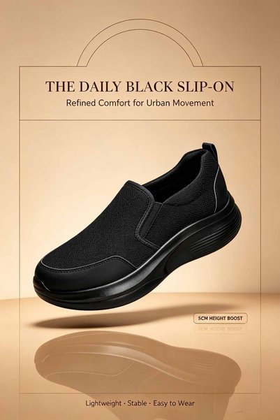 Elite Foot Hub حذاء رياضي رجالي سهل الارتداء - يزيد الطول 5 سم مع نعل متوسط م...