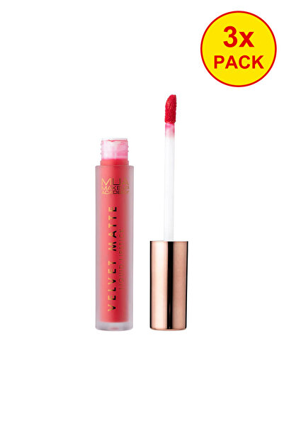 MUA Makeup Academy Pachet de 3 rujuri lichide mate catifelate – Razzleberry