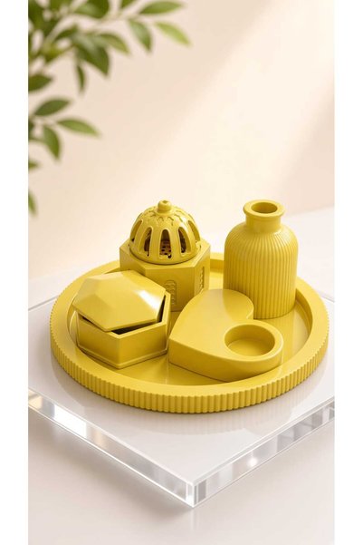 Difaf Incense Burner and Serving Set Made of Concrete/Hand Made Serving Set, Incense Holder Set
