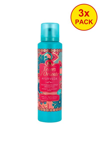 Tesori d'Oriente Pachet 3x Ayurveda Deodorant Spray , 150 ml