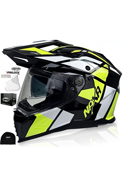 NAXAY NAXA CROSS ENDURO CASCA NEGRU AURIU LUCIOS PINLOCK MĂRIME XL