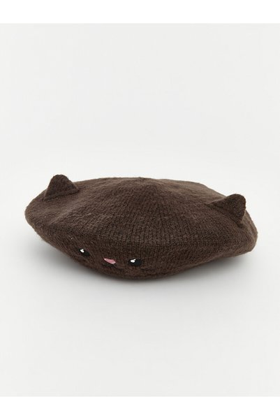 LC Waikiki Nevavm Farkıyla Lcw Accessories Brown 3D Trilby Hat for Girls