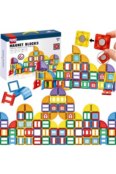 woopie Set de construcție magnetică 3D, blocuri educative, tematică castel, 1...
