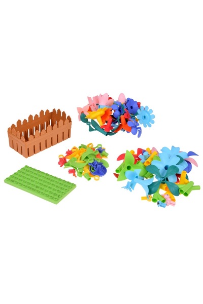 LeanToys Grădină de blocuri de construcție colorate