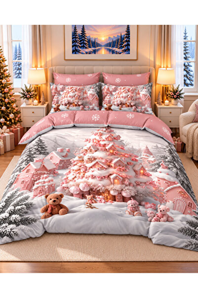 CHIRASO Christmas Bedding Set, Premium Finet, 6 Pcs, Fitted 180x200, Christma...