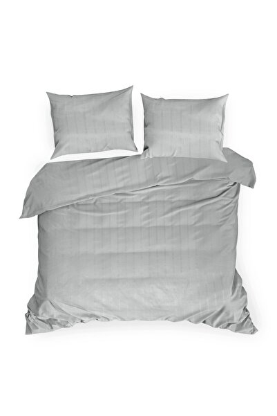 Eurofirany Lenjerie de pat din satin Adamaszek 160x200 uni cu dungi Verona Pr...