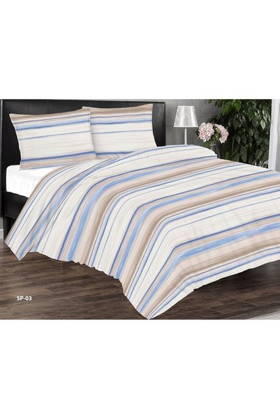 Matex Lenjerie de pat din satin PREMIUM 160x200 Dungi Albastre