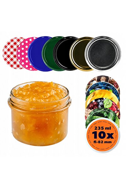 KADAX 50x Borcan 235ml + Capac FI82, tip borcan de gem, pentru lumânări