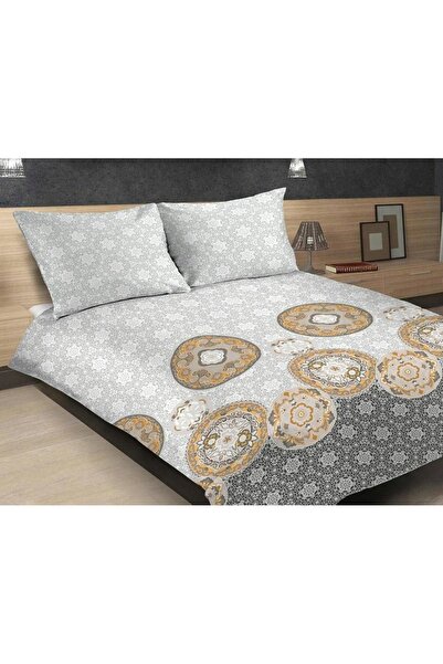 Matex Lenjerie de pat Satin 160x200 EXCLUSIVE 46 Șervețele Mandala Gri Galben