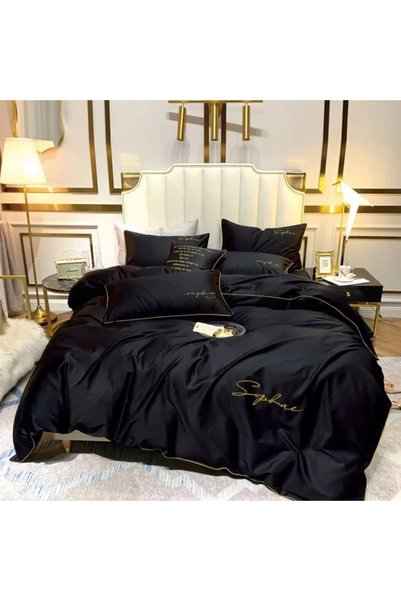 Cotton World Lenjerie de pat din satin cu broderie 160x200 3 piese Microfibră...