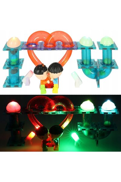 Jokomisiada Set de blocuri magnetice luminoase pentru pistă de bile