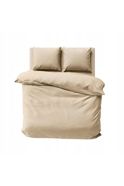 Detexpol Lenjerie de pat din satin 220x200 Uni și cu dungi Premium, fără nisip