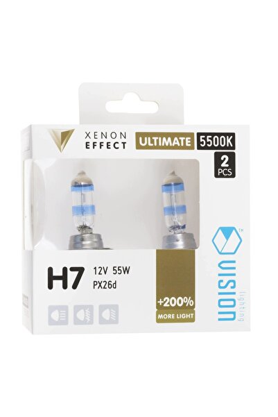 Vision Becuri H7 Ultimate White 12V 55W - 5500K - Lumină puternică cu +200% m...