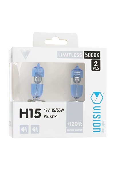Vision Becuri H15 Limitless White 12V 15/55W - 5000K, cu iluminare puternică ...