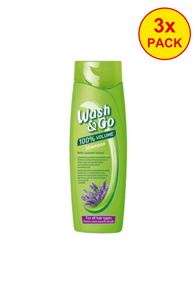 WASH&GO 3x PACK shampoo for all hair types with lavender extract, 180 ml