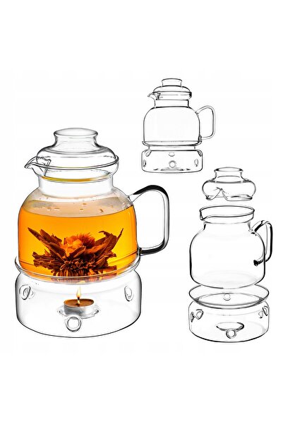 KADAX Ceainic din sticlă termorezistent de 1.5L cu infuzor de ceai 1500ml
