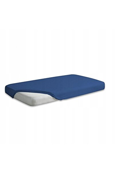 Matex Cearșaf de pat din satin cu elastic AUR 90/100x190/200x25 Albastru marin
