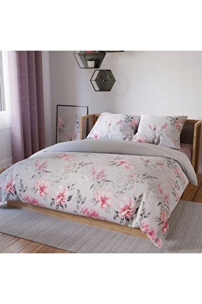 Markizeta Set de lenjerie de pat din bumbac satinat cu flori de azalee 220x200
