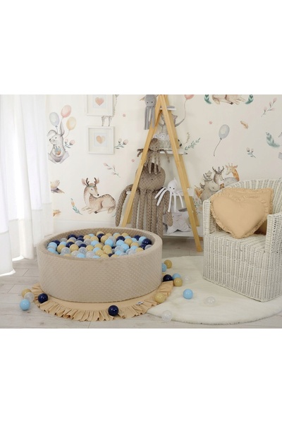 Bobono Piscină gonflabilă minky, înălțime 30 cm, cu 200 de mingi - bej