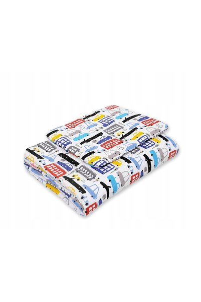 Bobono Set de lenjerie de pat pentru bebeluși cu umplutură, 2 piese, 75x100cm...