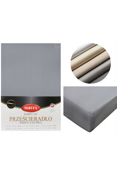 Matex Cearșaf de pat din jerseu cu Lycra 90/100x190/200x30 Gri închis
