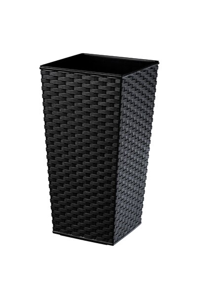 KADAX Jardinieră 24x47cm cu inserție din ratan negru