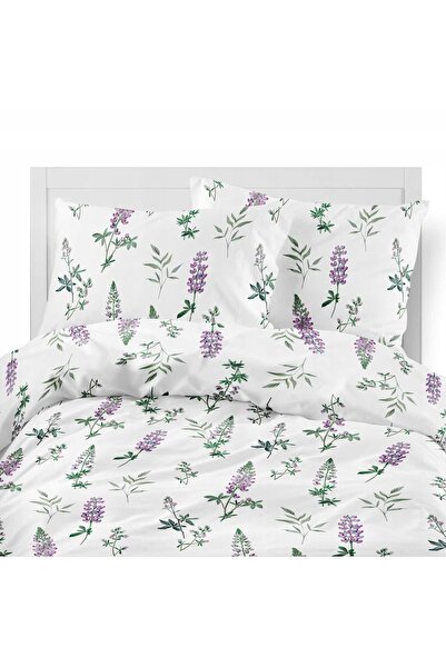 Detexpol Lenjerie de pat din flanelă 160x200 Flori pe fundal deschis