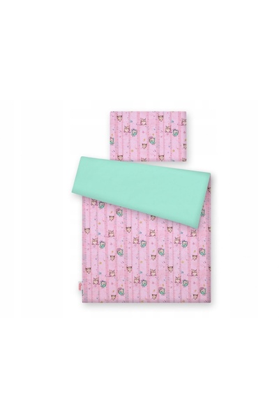 Bobono Set de lenjerie de pat pentru copii, reversibil, din bumbac, 2 piese -...