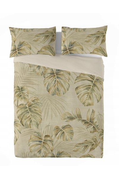 Matex Lenjerie de pat din in Imprimeu in 160x200 Frunze de Monstera 01