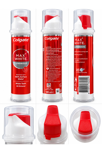 Colgate Max White Luminous Whitening Toothpaste Pump 100ml - Pack of 6