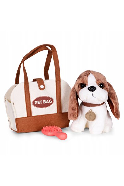 MultiStore Mascota pentru copii, cățeluș de pluș în geantă