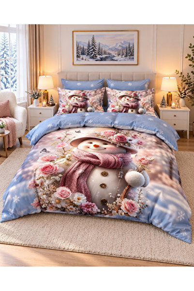 CHIRASO Christmas Bedding Set, Premium Finet, 6 Pcs, Fitted 180x200, Snowman,...