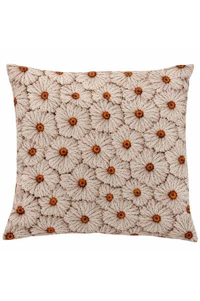 Aşkana yuvanıza aşkla... Aşkan'A 4-Piece Decorative Throw Pillow Cover Set 41.5X41.5 cm – Cotton Fabric, Bird and Rainbow Floral Pattern, Digital Printed, Bohemian Sofa Cushion Cover
