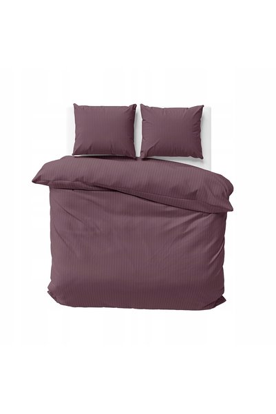 Detexpol Lenjerie de pat din satin 160x200 Uni și cu dungi Premium Roz Antich...