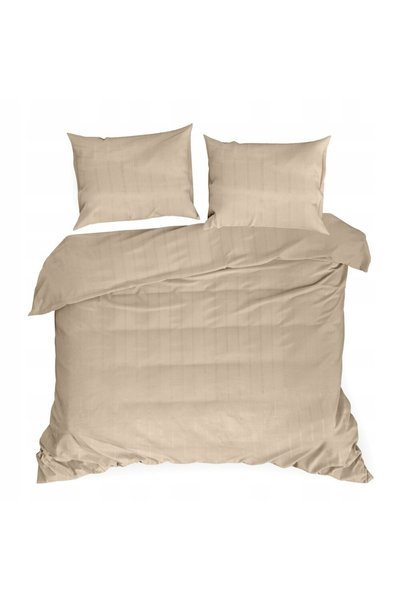 Eurofirany Lenjerie de pat din satin Adamaszek 160x200 Uni cu dungi Verona Pr...