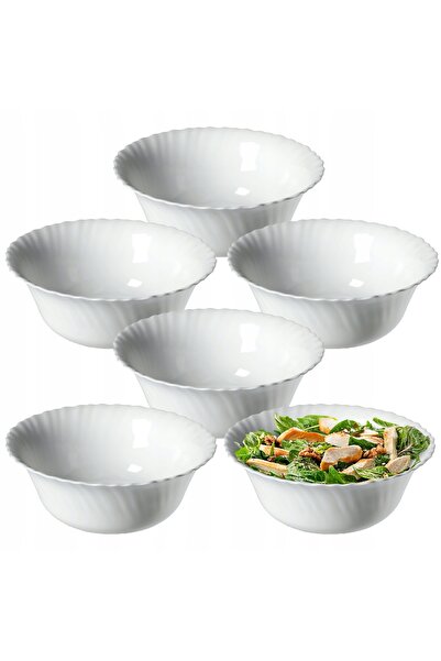 KADAX Bol de sticlă pentru salată și gustări, alb, 20 cm, 6 bucăți