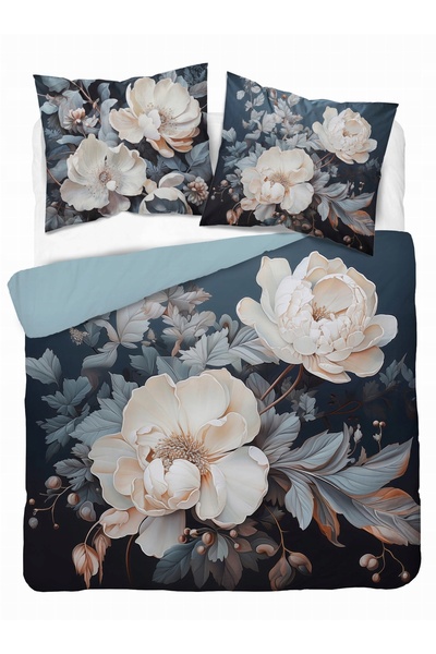 Detexpol Lenjerie de pat Holland 160x200 Flori deschise pe turcoaz Holland Pr...