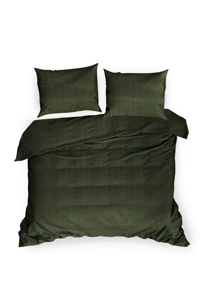 Eurofirany Lenjerie de pat din satin Adamaszek 160x200 uni cu dungi Verona Pr...