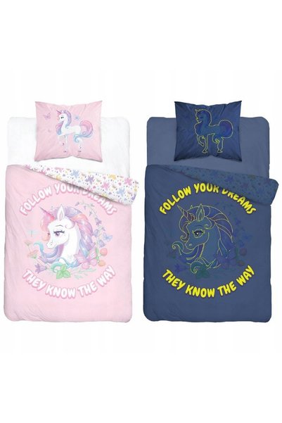 Detexpol Lenjerie de pat 140x200 Fosforescentă UNICORN Unicorn