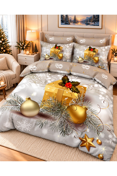 CHIRASO Christmas Bedding Set, Premium Finet, 6 Pcs, Fitted 180x200, Gifts, B...