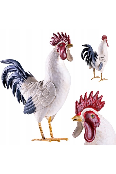 KADAX FIGURINĂ COC DE GRĂDINĂ 37 cm DECOR DE GRĂDINĂ DIN OȚEL ORNAMENT MARE