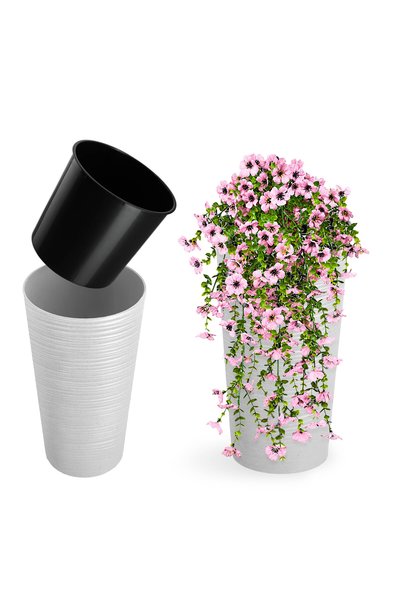 KADAX Husă ghiveci ecologică albă 30cm