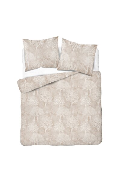 Detexpol Lenjerie de pat din satin 220x200 Copaci Bej Pastel
