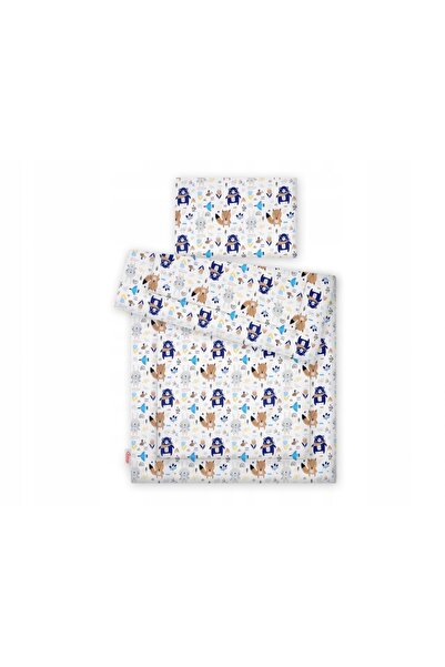 Bobono Set de lenjerie de pat pentru copii cu umplutură 135x100 cm - urși ble...