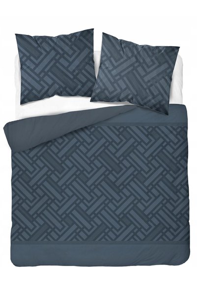 Detexpol Lenjerie de pat din bumbac 220x200cm Albastru geometric