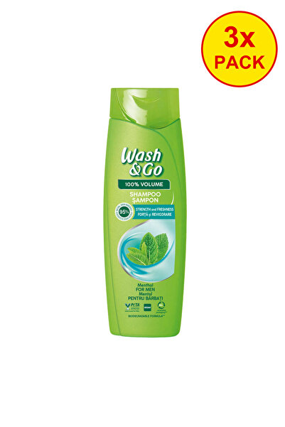 WASH&GO 3x PACK Sampon cu extract de menta, 360 ml