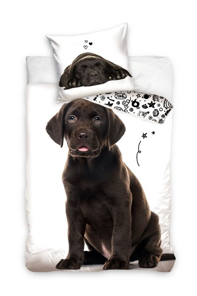 CARBOTEX Lenjerie de pat din bumbac 160x200 Labrador Negru