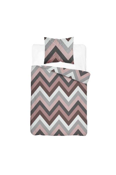 Detexpol Lenjerie de pat din satin 140x200 Mozaic geometric în tonuri de roz ...