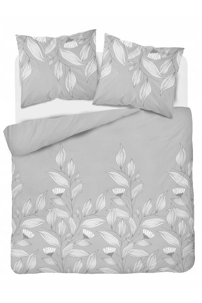 Detexpol Lenjerie de pat din flanelă 220x200 Flori Cenușiu Deschis